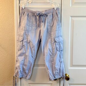 Calvin Klein Performance Dry Gray Women’s Sz Large Capri Cargo Pants 100% Cotton